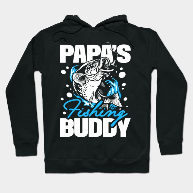 Papa's Fishing Buddy Fishing Buddies Angler Daddy Children Hoodie by mccloysitarh